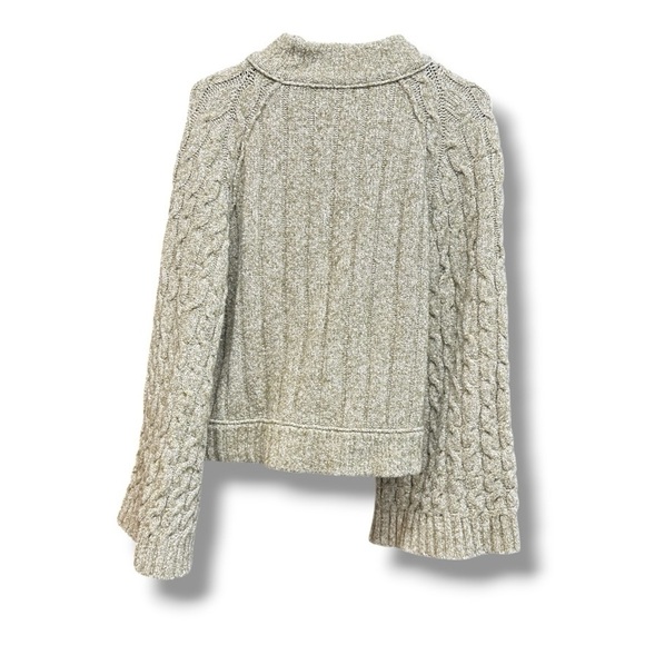 Free People Snow Bird Cable Knit Sweater Beige Tan Women’s Size Small Cabincore - Picture 16 of 16
